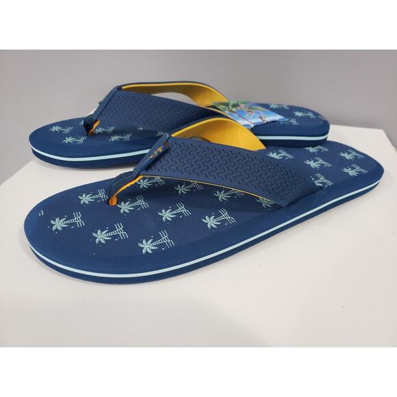 NEW Panama Jack Mens SOFT Blue‎ Flip-Flop Sandals Size 14 XXL Boat Vacation - Picture 2 of 4